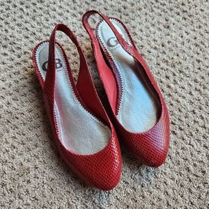 { Gianni Bini } Red Slingbacks Snakeskin